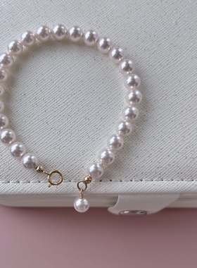 珍珠手链美国进口包金施家珍珠