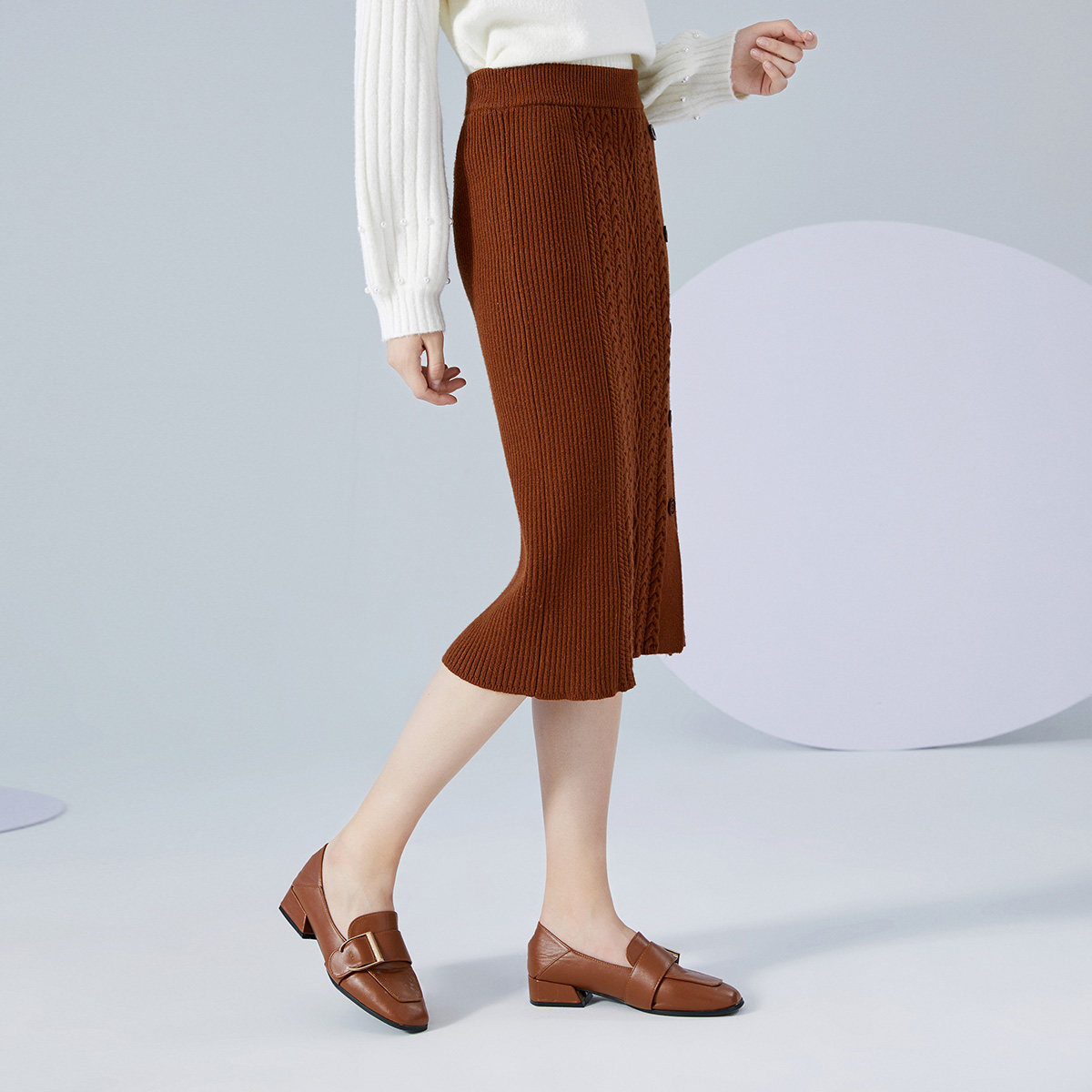 puella拉夏贝尔旗下针织新款半身裙 puella半身裙