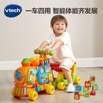 Wei Yi Da Four-in-one Train Bilingual Morning Teaching Step Building Blocks Trolley Scooter Children Toy Car Gift