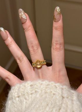 新款国潮新中式珐琅玉葫芦戒指女S925纯银轻奢精致小众设计高级感