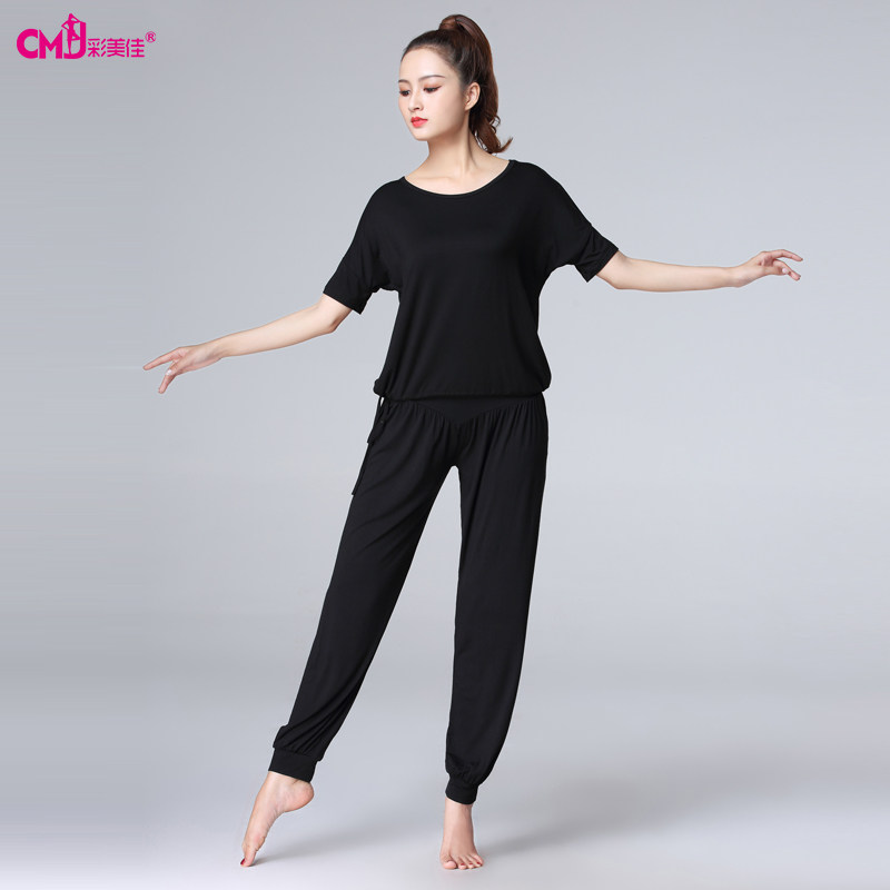 舞蹈服装宽松两件套现代舞中国古典舞女套装跳舞练功服装基训服夏