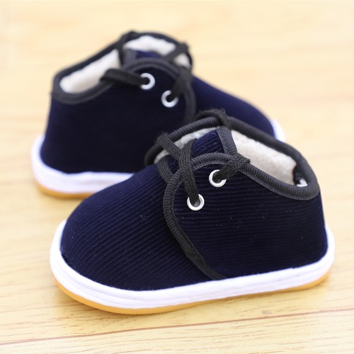 男女宝宝0-1-2-3岁4婴儿小孩软底防滑保暖加绒手工学步纯棉布鞋子 - 图0