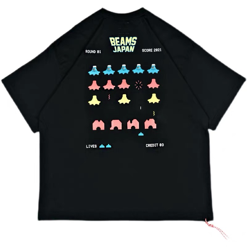 BEAMS JAPAN TEE 富士山卡通图案日系重磅宽松情侣红绳短袖T恤男 - 图2