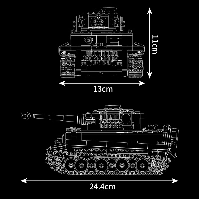 遥控虎式坦克积木科技军事男孩益智拼装玩具高难度巨大型生日礼物-图2