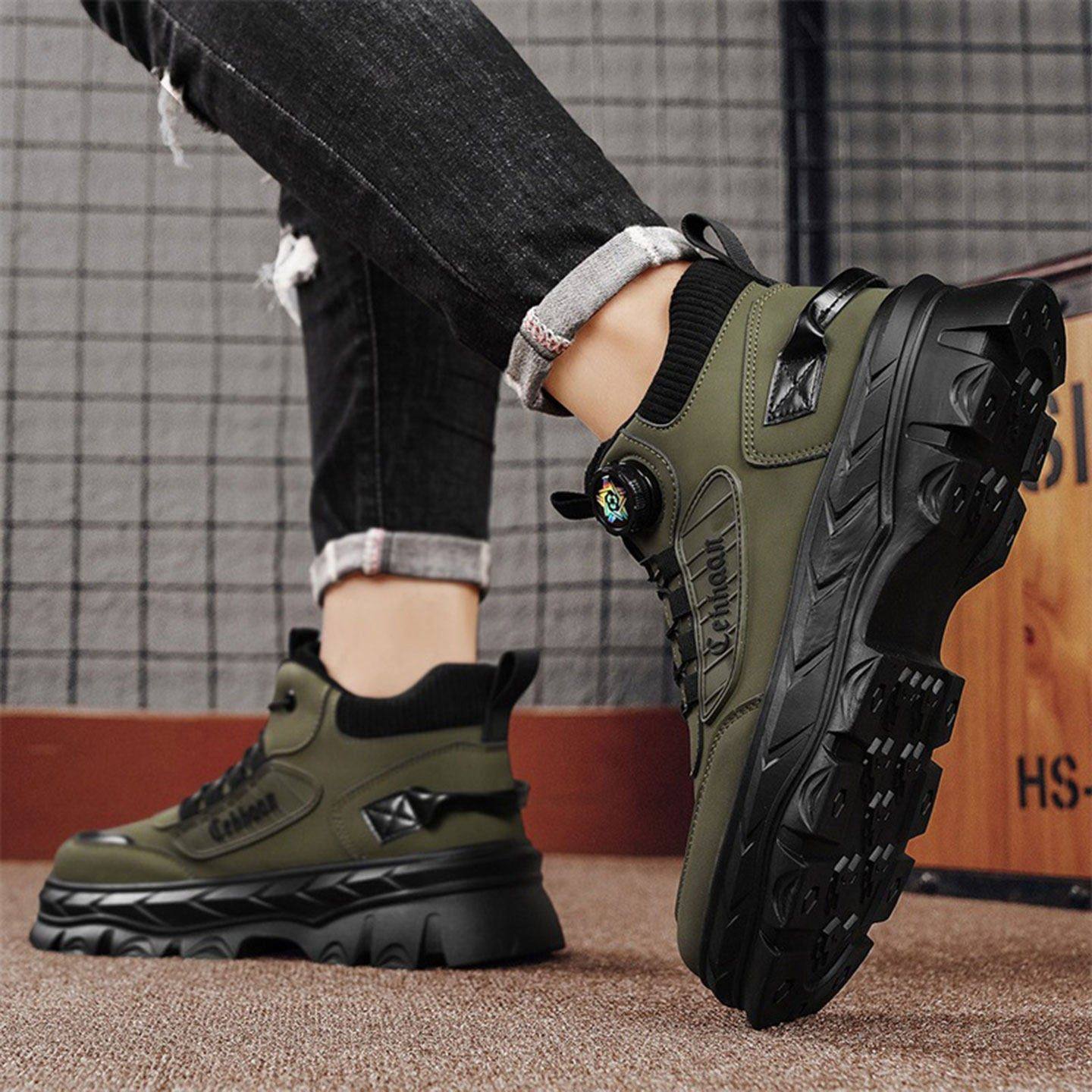 福建晋江源头工厂男鞋2025新款厚底工装靴秋冬防水防滑耐磨马丁靴,淘宝优惠券,粉丝福利购,淘宝优惠卷