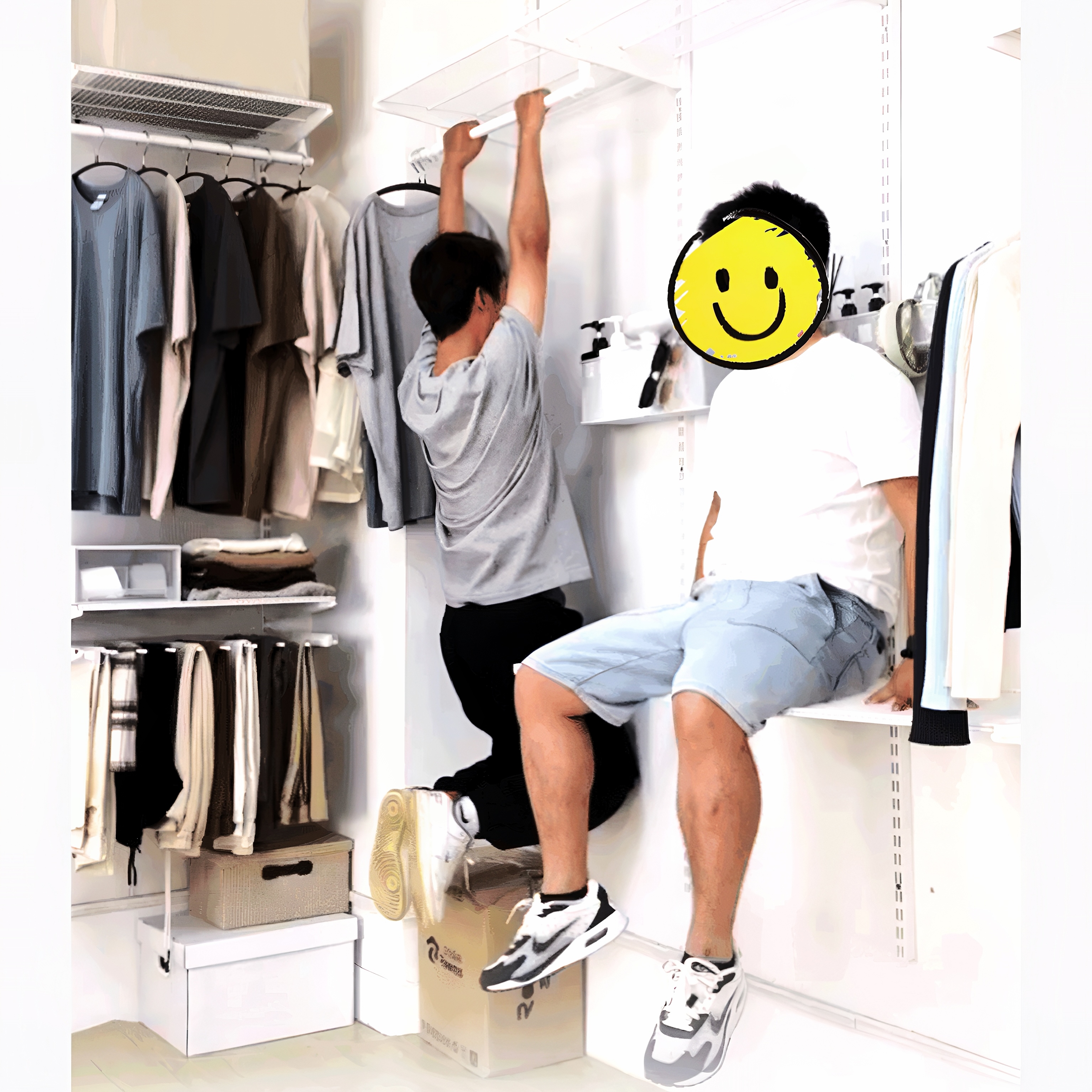 三个房间金属衣柜衣帽间家用碳钢框架diy配件组装L型支架全屋定制 - 图3