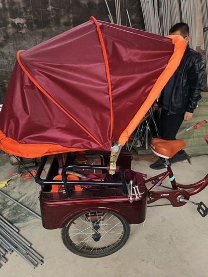 人力三轮车车篷老年代步车篷脚蹬三轮车篷户外防雨篷折叠的车篷