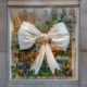 Light luxury glass showcases simulated green plants and decorative landscaping