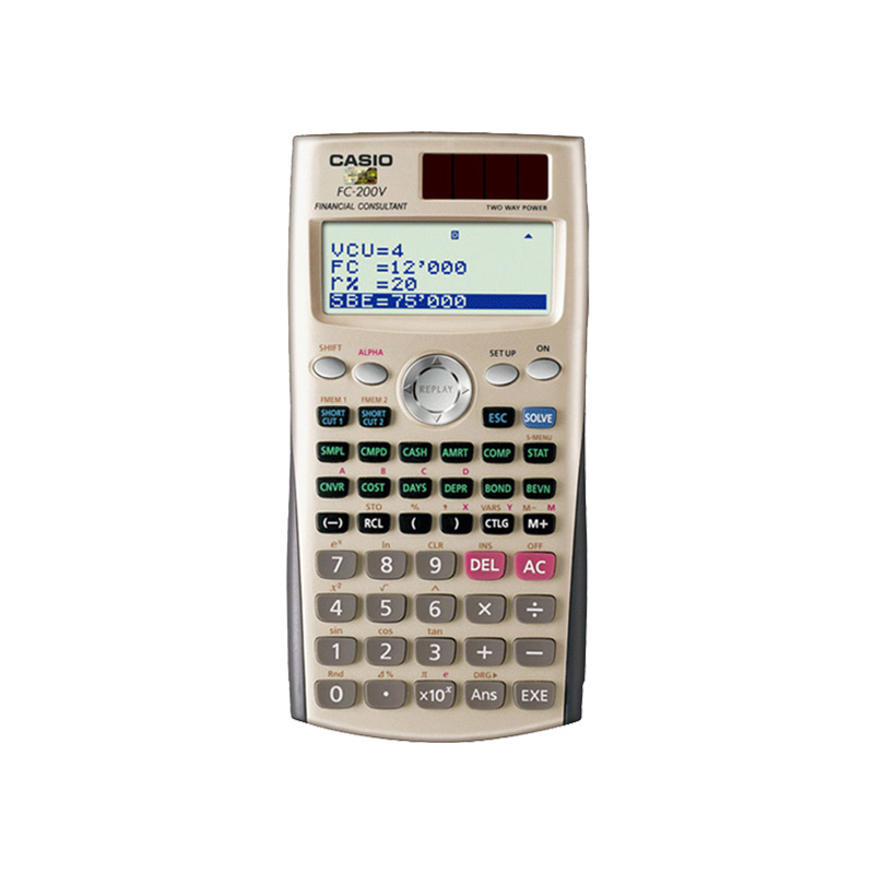 卡西欧FC-200V 太阳能金融理财专业考试计算器财务会计办公计算机CMA/FRM财务会计CFA一二级考试计