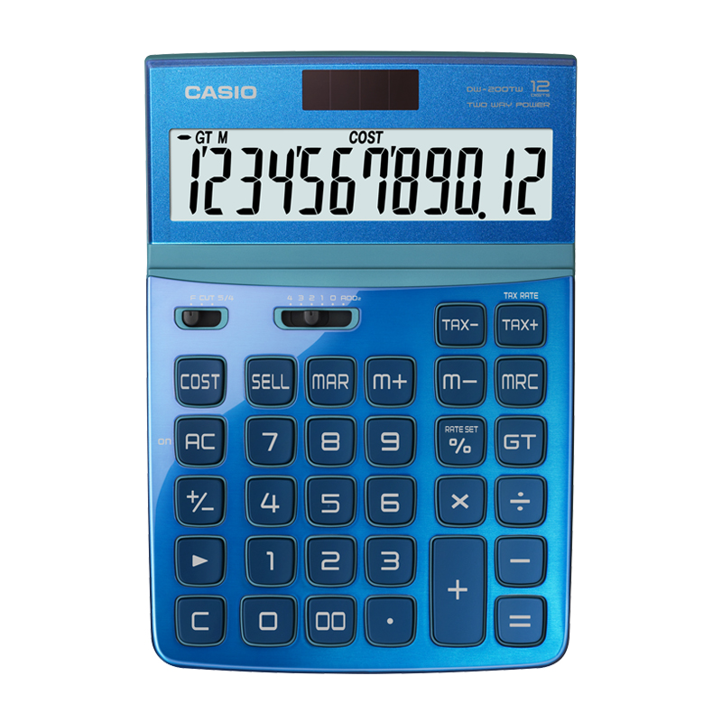 CASIO卡西欧计算器 DW-200TW 钢琴烤漆面板 大屏幕计算机 包邮