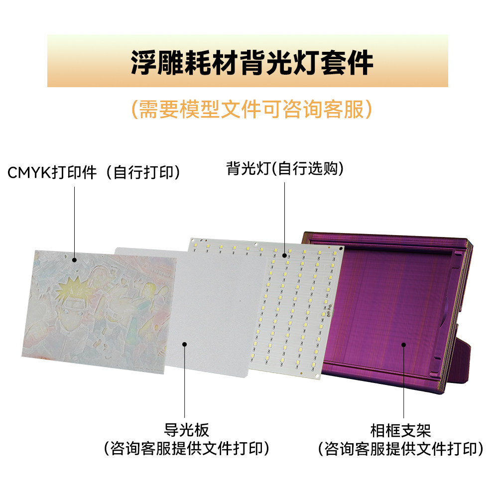 透光浮雕CMYK 竹子适用浮雕pla套装3D打印机耗材PLA4色组合套装