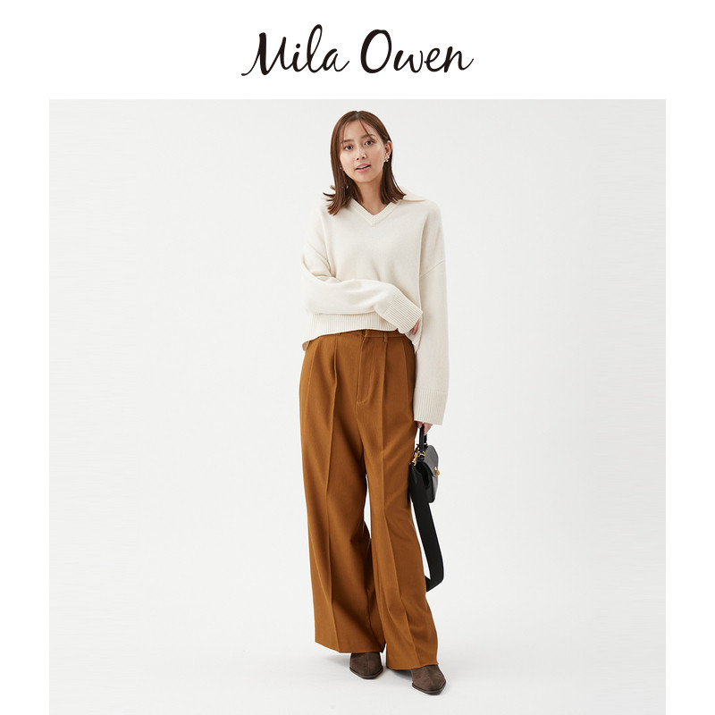 Mila Owen25秋冬新品可拆卸翻领羊绒羊毛混纺针织衫09WNT255136,淘宝优惠券,粉丝福利购,淘宝优惠卷