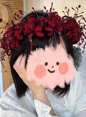 红色彼岸花扭扭棒花环diy