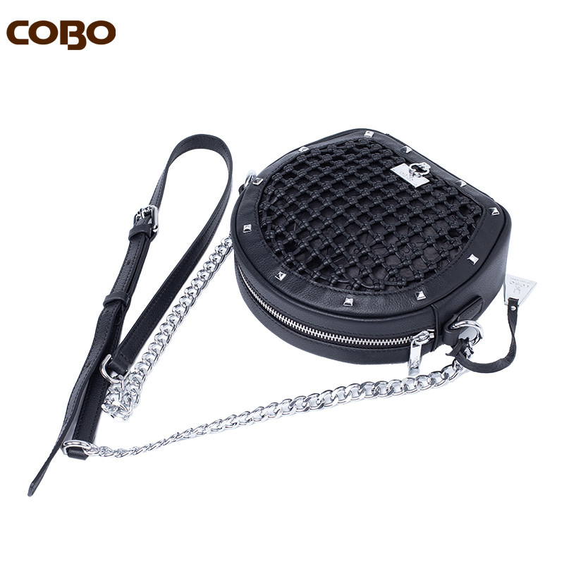 cobo /羚羊手工编织头层牛皮斜挎包 COBO女士包袋