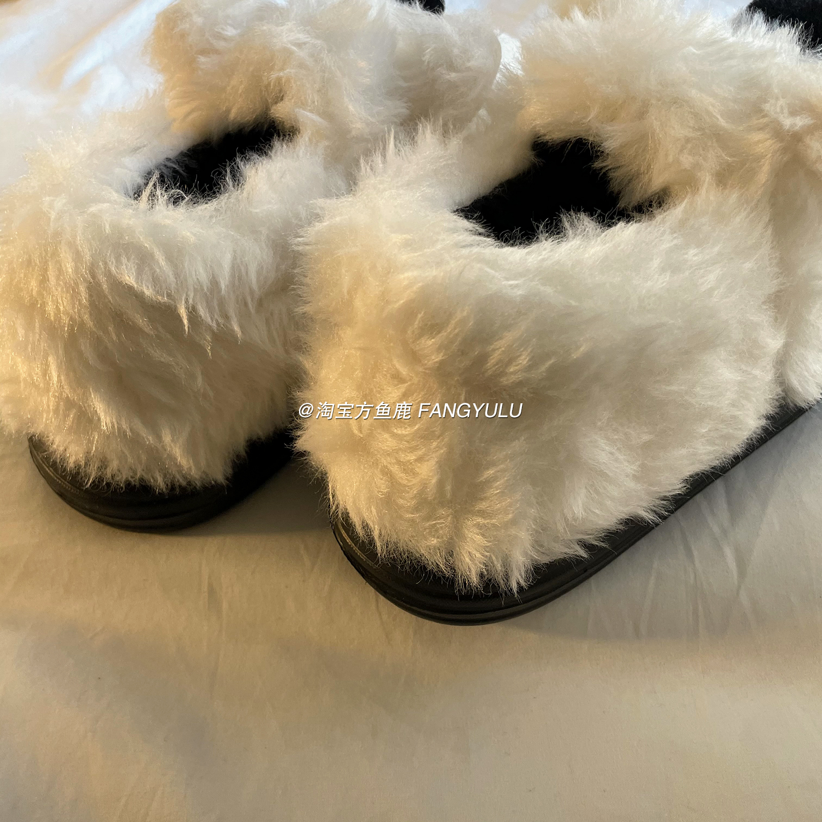 方鱼鹿 可爱小狗加绒保暖包跟拖鞋女2025秋冬季居家毛毛棉鞋外穿 - 图2