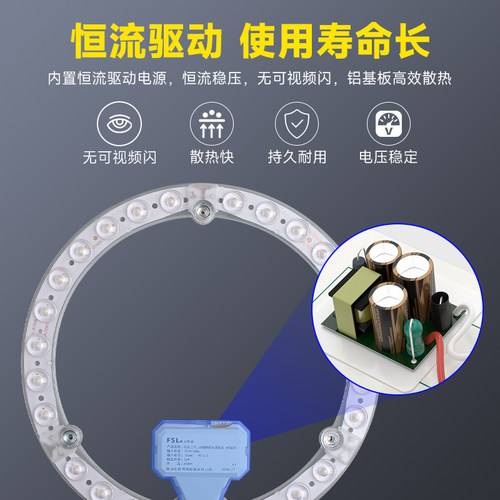 佛山照明吸顶灯替换灯盘改造灯板led灯条圆形环形调色灯芯灯泡 - 图1