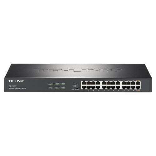 普联TP-LINK TL-SG2024全千兆24口交换机Web网管远程云管理ERPS环网接入层端口汇聚限速镜像VLAN带挂耳机架式 - 图1