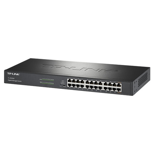 普联TP-LINK TL-SG2024全千兆24口交换机Web网管远程云管理ERPS环网接入层端口汇聚限速镜像VLAN带挂耳机架式 - 图0