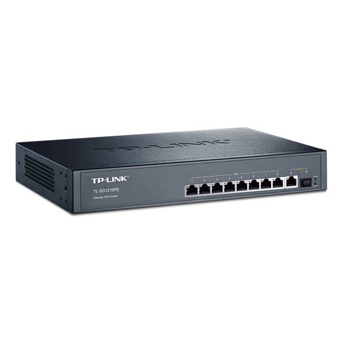 TP-LINK普联TL-SG1210PE全千兆10口PoE交换机网络监控电源8口供电1光9电大功率121W国标智能识别机架式带挂耳 - 图2