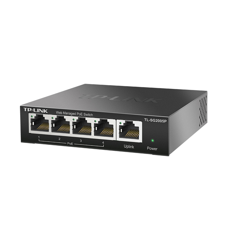 TP-LINK TL-SG2005P 5口全千兆网管型PoE交换机智能功率管理4口PoE供电模块VLAN带宽控制风暴抑制QoS端口汇聚-图1