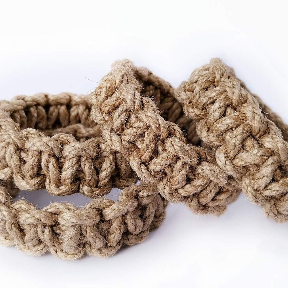 手工编织麻绳窗帘绑带客厅扣环绑饰扎束带装饰配件棉绳绑绳挂钩 - 图2