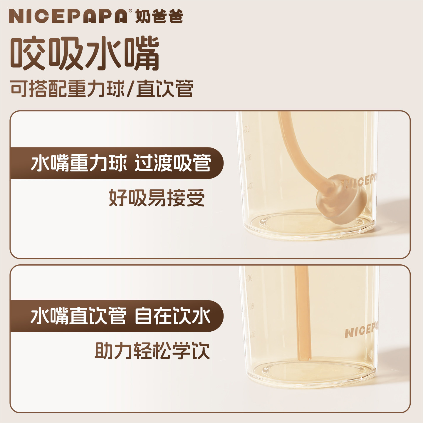奶爸爸翻盖学饮杯儿童吸管杯宝宝直饮吸管水杯婴幼儿奶瓶喝水牛奶,淘宝优惠券,粉丝福利购,淘宝优惠卷