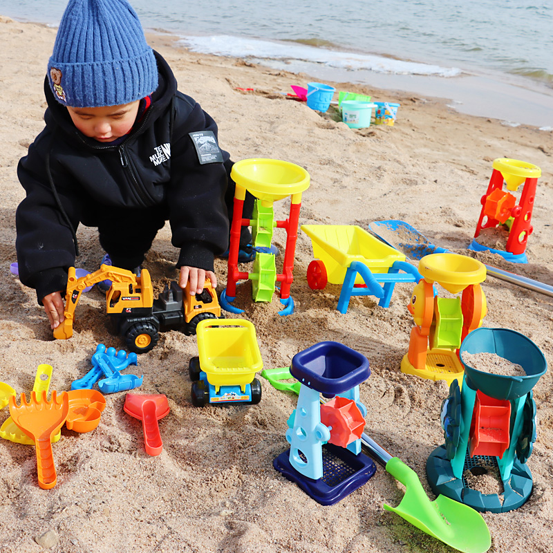 沙滩玩具玩沙子工具儿童挖沙土套装宝宝沙漏车小孩铲子桶大号海边 - 图2