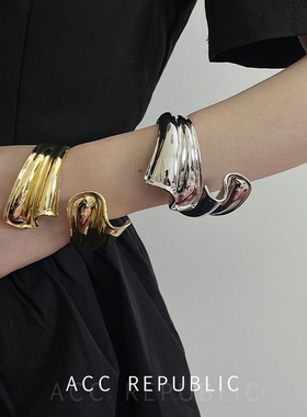 打结扭花开口手镯女轻奢高级