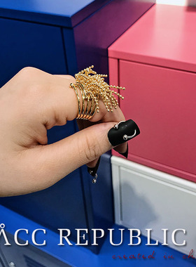 自制款/多层流苏食指戒指女夸张