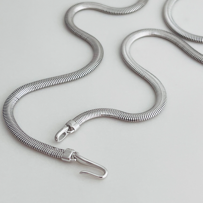 设计师款S925纯银镀铑金蛇骨链项链女时尚百搭高级感毛衣链,淘宝优惠券,粉丝福利购,淘宝优惠卷