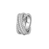 High-end designer series S925 sterling silver bead ring cross twist twist women's fashion personalized closed ring
