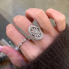 Korea Dongdaemun S925 all-over sterling silver fireworks luxury luxury fashionable party ring