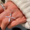 Dongdaemun S925 all-over sterling silver four-leaf clover open niche design ring
