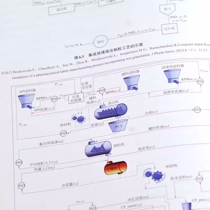 固体制剂连续制造系统 从设计到实施 失重式进料 物料特性表征 连续流化床工艺 制药行业从业技术人员及相关管理人员参考