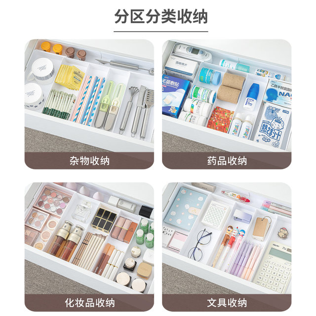 Retractable drawer partition storage box