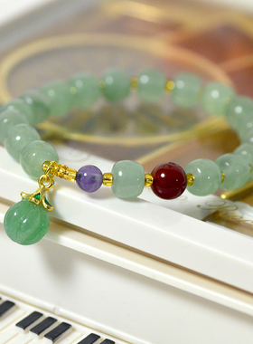 女天然东陵玉手链单圈手串礼物