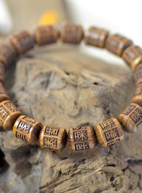 情侣款男女手串天然檀木手链佛珠