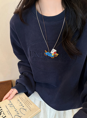 刺绣可爱腊肠狗编绳项链女独特设计感毛衣链个性锁骨链长款配饰品