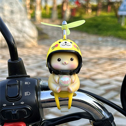 可爱魔法小猫小黄鸭后视镜车载摆件自行车电动车摩托车装饰品配件 - 图1