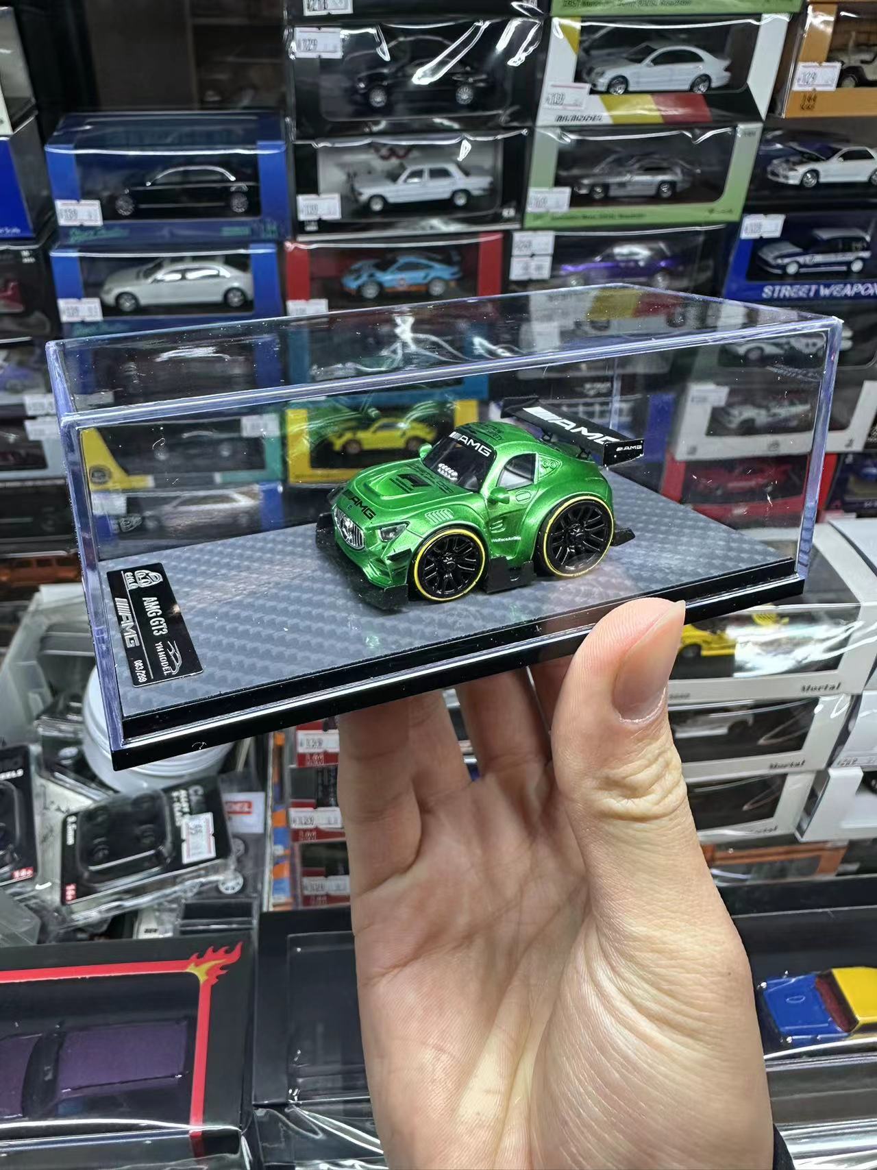 YM ERA Q 蛋车 1:64 奔驰 AMG GT3  Q车 合金 车模 彩虹 灰银 - 图3