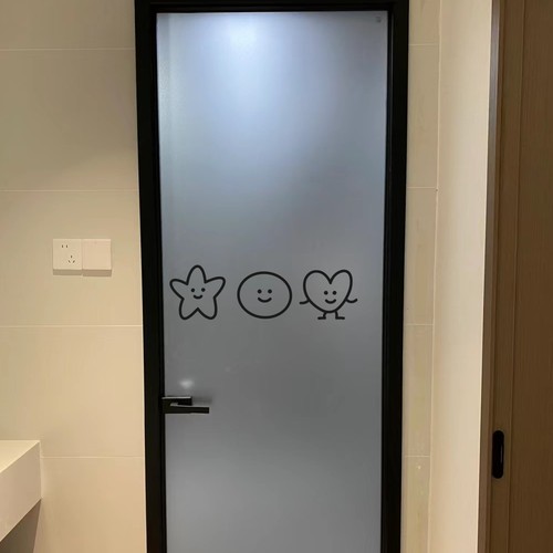 ins风有趣的可爱笑脸玻璃门镜子创意腰线装饰贴纸店铺橱窗装饰 - 图1