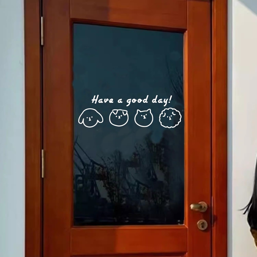 Have a good day卡通动物笑脸治愈家居装饰贴纸镜子玻璃门装饰,淘宝优惠券,粉丝福利购,淘宝优惠卷