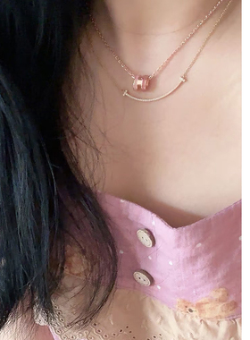 字母H项链 拼色 女 气质百搭