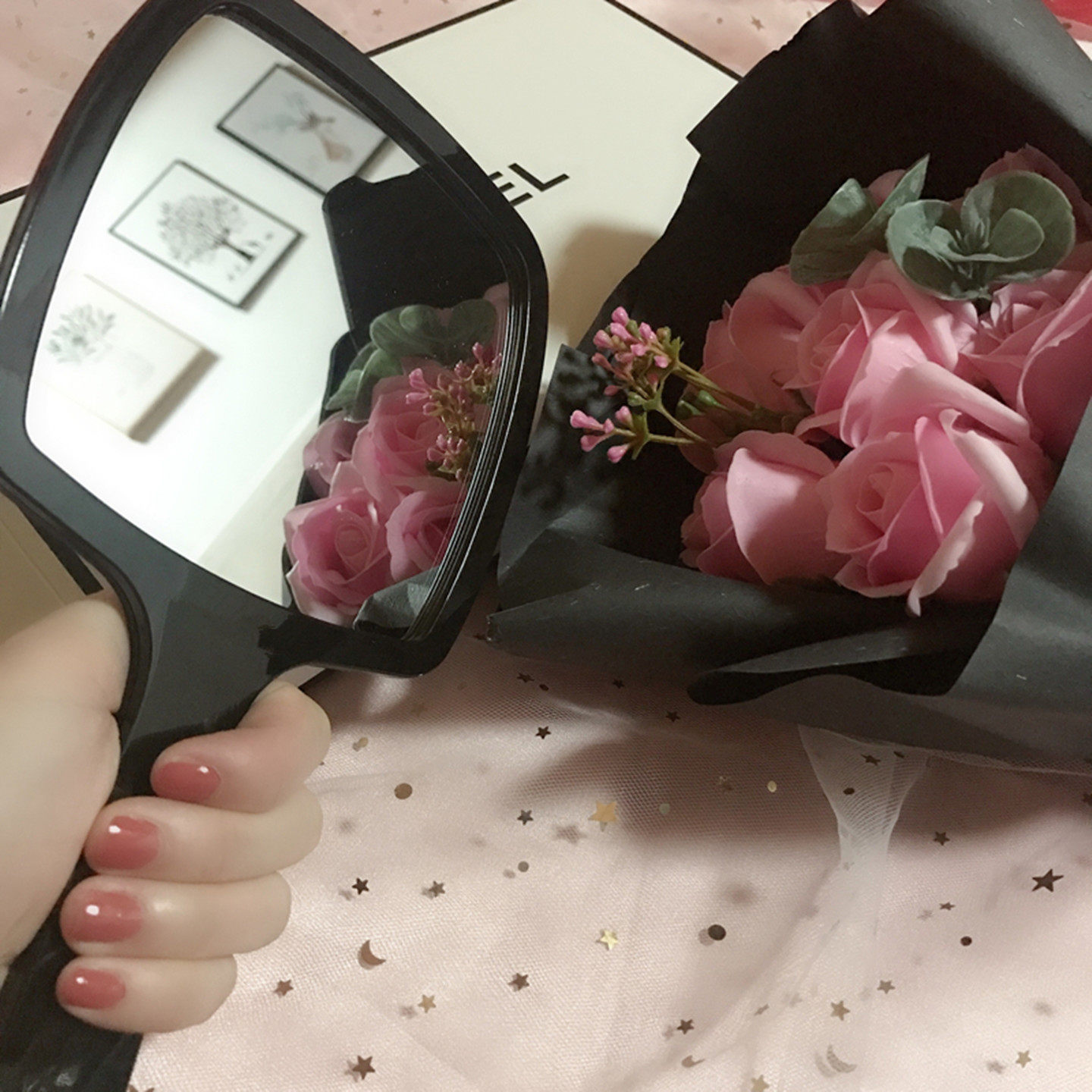 手柄镜手持便携随身化妆镜女手拿学生美容院定制logo牙科纹绣镜子,淘宝优惠券,粉丝福利购,淘宝优惠卷