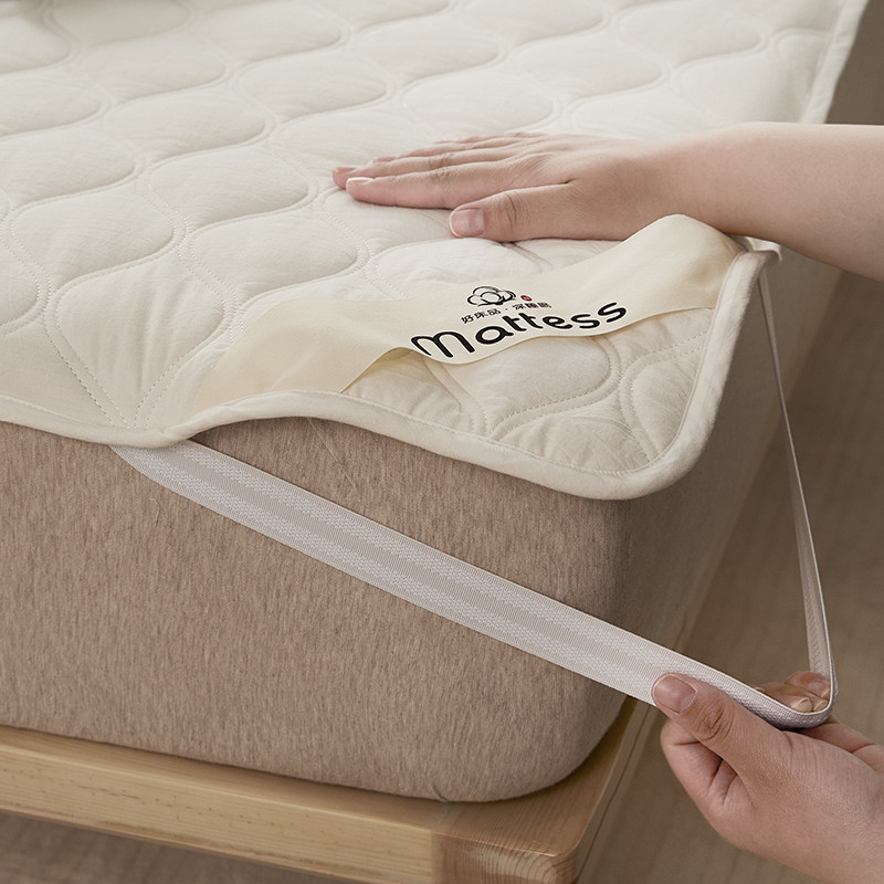 正反全棉席梦思夹棉保护床垫床护垫 四季款绑带纯棉防滑薄床褥子,淘宝优惠券,粉丝福利购,淘宝优惠卷