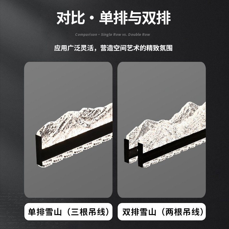 意式极简2025年新款全光谱餐厅吊灯雪山艺术个性一字长条餐桌吊灯,淘宝优惠券,粉丝福利购,淘宝优惠卷