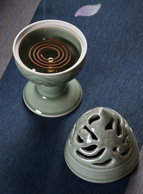 陶瓷手工龙泉茶道室内禅意香炉