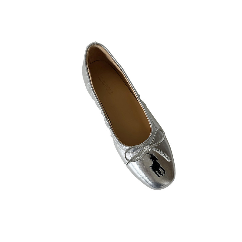 春季百搭时尚刺绣蝴蝶结单鞋圆头浅口平底舒适通勤工作鞋芭蕾舞鞋,淘宝优惠券,粉丝福利购,淘宝优惠卷