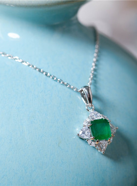 yingboos925银优雅钻女吊坠项链