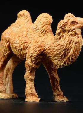 崖柏实木雕刻骆驼摆件木头根雕沙漠之王手把件红木家居装饰工艺品